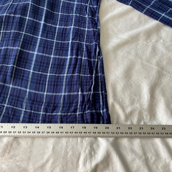 Nine West Jeans Womens Blue Plaid Long Sleeve V-Neck Pull Over Shirt Size Medium - Picture 14 of 15
